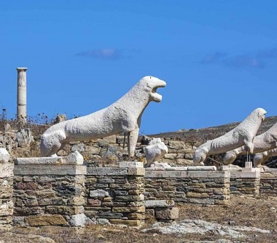 the terrace of the lions which was dedicated to god apollo in delos