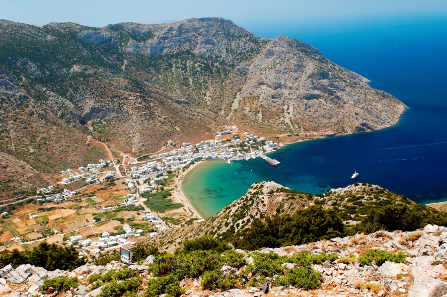 Aerial view of Kamares, Sifnos